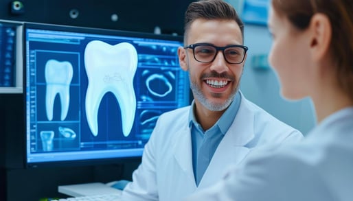 dental computer information technology with a person