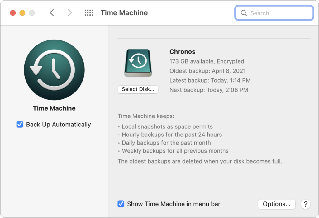 Apple Time Machine macOS 15